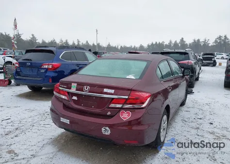 2013 Honda Civic Lx из США, поврежденный, VIN 2HGFB2F51DH599979